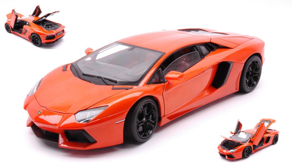 Modellino Auto Scala Welly Lamborghini Aventador Lp Orange