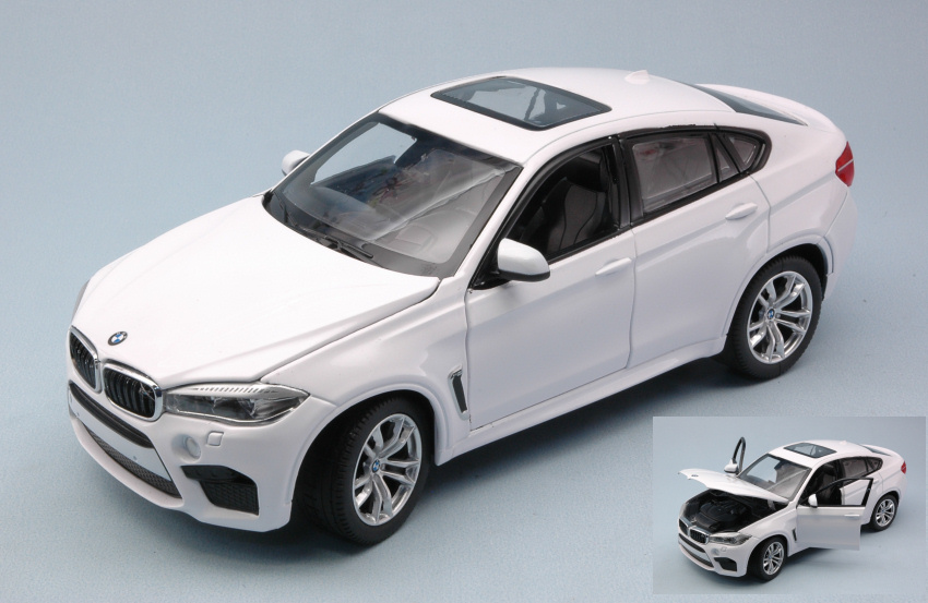 Modellino Auto Scala 1:24 BMW X6 M diecast modellismo statico collezione bianco