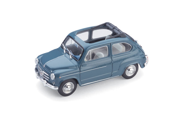Modellino Auto Scala 1:43 Brumm FIAT 600D 600 D epoca diecast modellismo blu