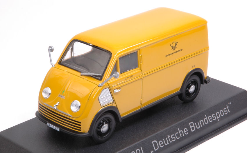 Miniature voiture auto 1:43 publicitaire Norev DKW F89 SCHNELLASTER fourgon moulé sous diecast