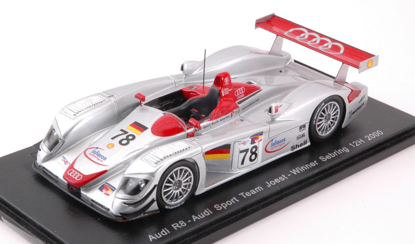 Modellino auto scala 1:43 Spark Model  AUDI R8 N.78 WINNER 12 H SEBRING 2000 ...