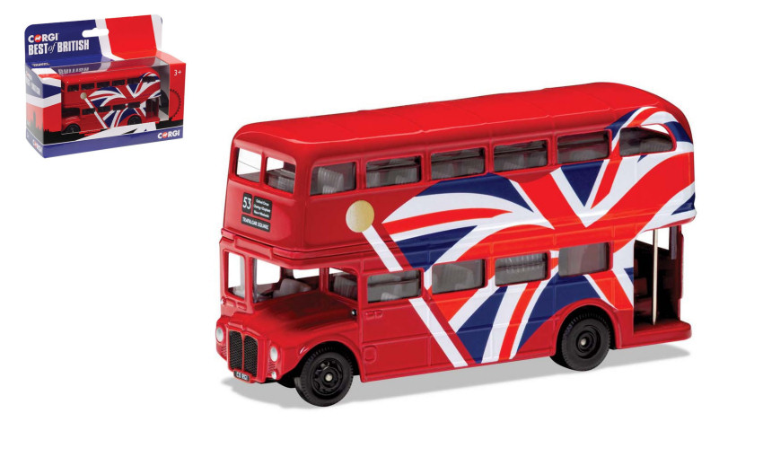 Miniature bus CORGI bus diecast BRITISH LONDON BUS UNION JACK 1:64 auto nouveau