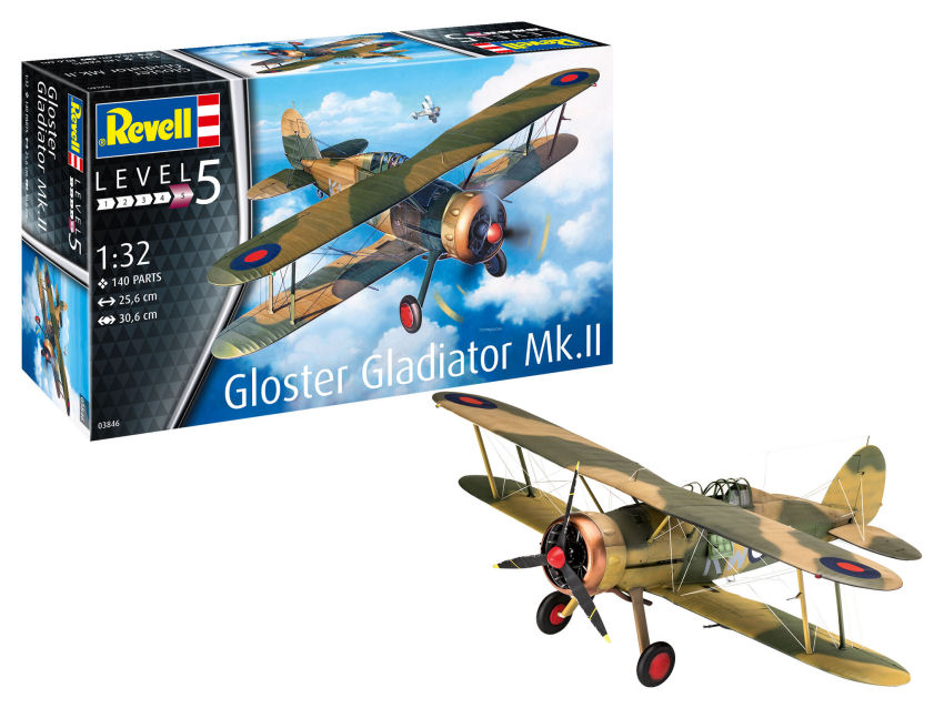 Modellino modellismo statico aerei kit di montaggio GLOSTER GLADIATOR Mk.II 1:32