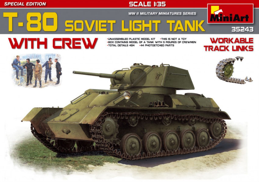 modellauto model kit bausatz Militärfahrzeuge Panzer Miniart T-80 SOWJET TA...