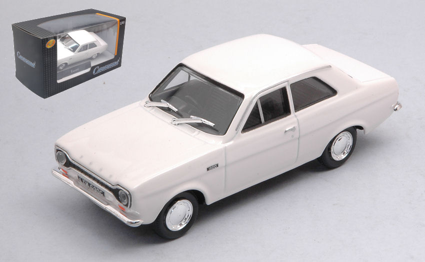 Miniature voiture auto 1:43 FORD ESCORT MK 1 modèle statique diecast blanc mk1