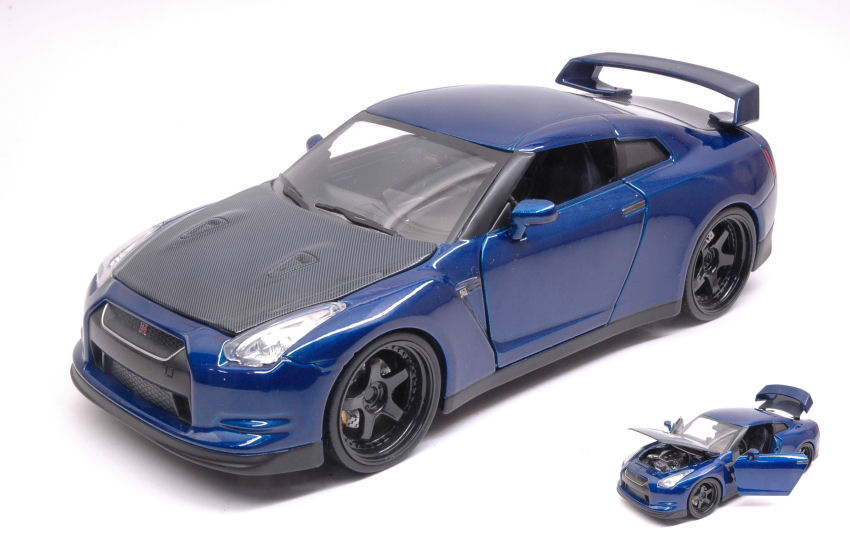 Modellino auto film movie scala 1:24 Jada Toys BRIAN'S NISSAN GT-R 2009  FAST & FURIOUS 7 BLUE diecast modellismo statico