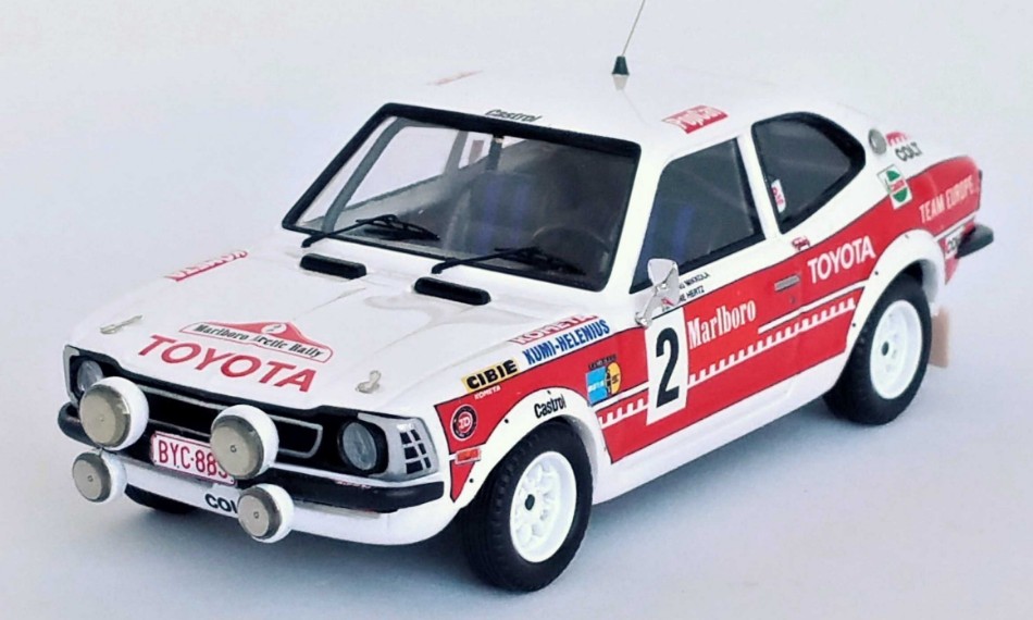 Miniature voiture auto 1:43 Trophée TOYOTA COROLLA LEVIN ARTIC RALLY 1977 MIKKOL...