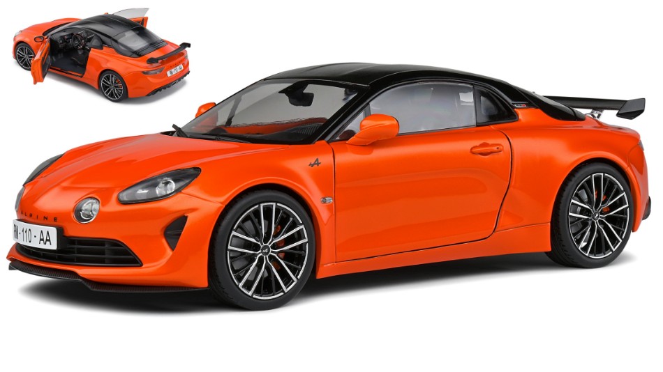 Miniature voiture auto 1:18 Solido ALPINE A110S 2022 ORANGE modélisme diecast ...