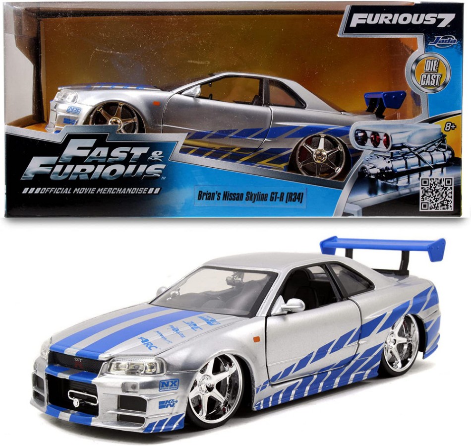 NISSAN SKYLINE GT-R R34 BRIANS FAST & FURIOUS 1/24