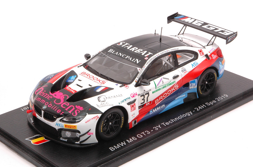 Modellino auto scala 1:43 Spark Model  BMW M6 GT3 N.37 24 H SPA 2019 BOURGOIS...