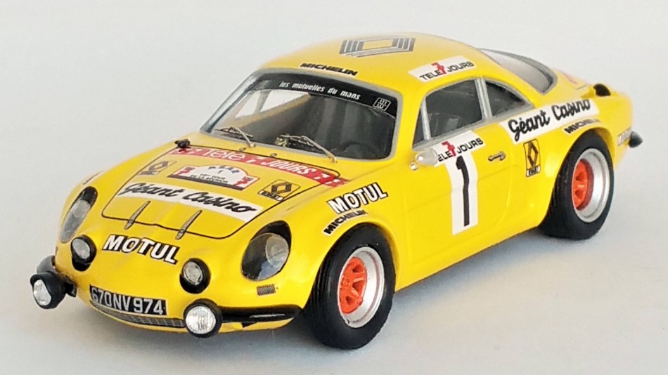 Modellino auto rally scala 1:43 Trofeu ALPINE A110 TOUR DE LA REUNION 1979