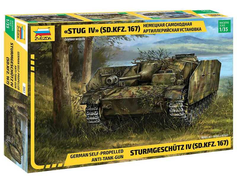modellauto model kit bausatz Panzer Zvezda STUG IV DEUTSCHE WWII STUR...