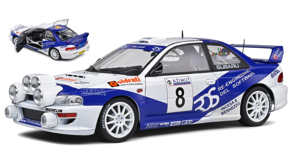 1:18 scale model car solido SUBARU IMPREZA WRC99 RALLY MONZA 2000 rallye