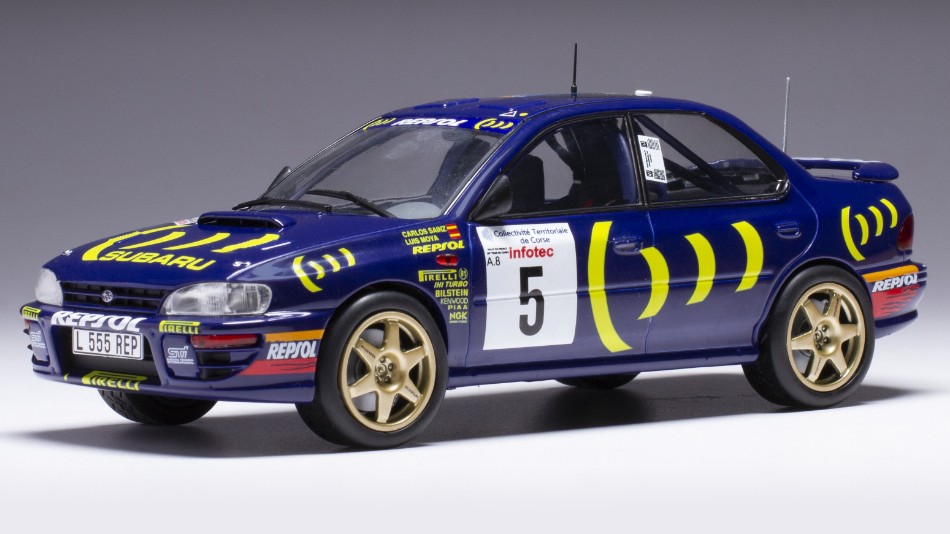 Modellino auto scala 1:24 Ixo SUBARU IMPREZA 555 WRC RALLY sainz moya 1995