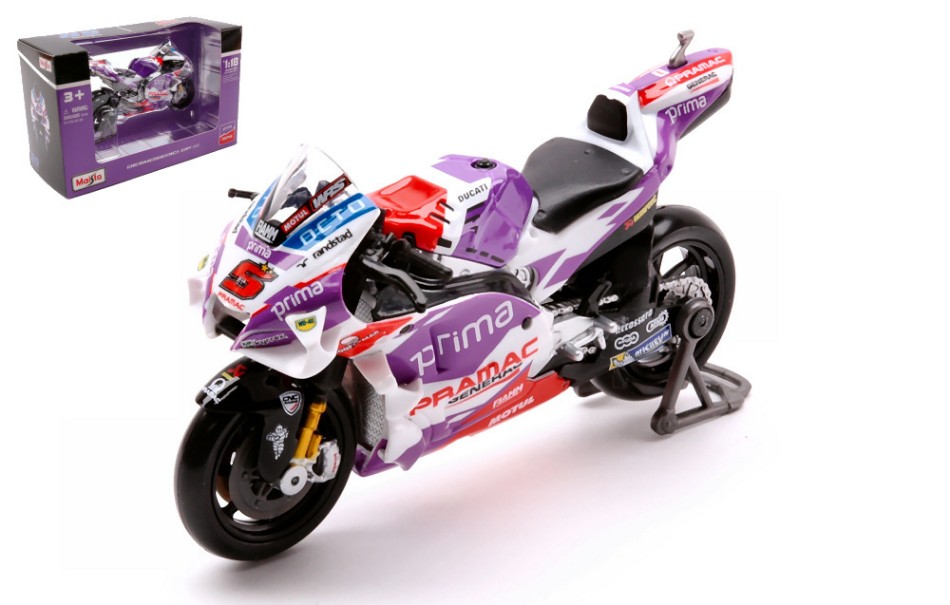 Miniature Moto auto 1:18 DUCATI DESMOSEDICI PRAMAC 2022 Moto JOHANN ZARCO