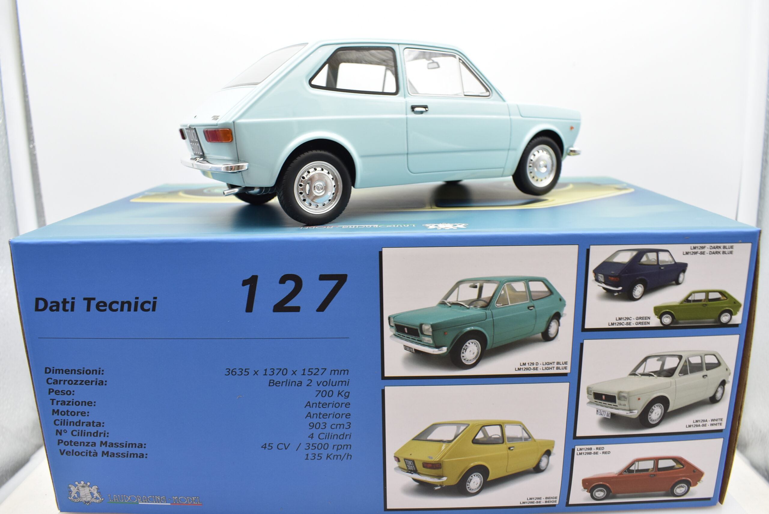Modellino auto FIAT 127 scala 1:18 Laudoracing modellismo da collezione