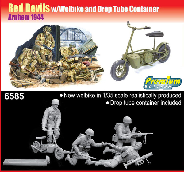 Model military figures assembly kit soldiers Dragon RED DEVILS WWELBIKE K...
