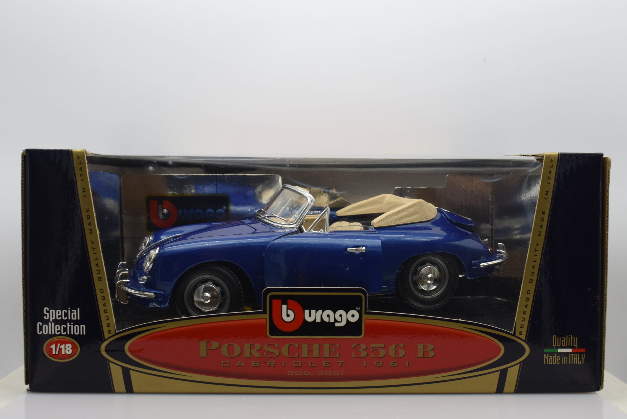 Modellino auto PORSCHE 356 B CABRIOLET scala 1:18 Burago diecast modellismo  da collezione