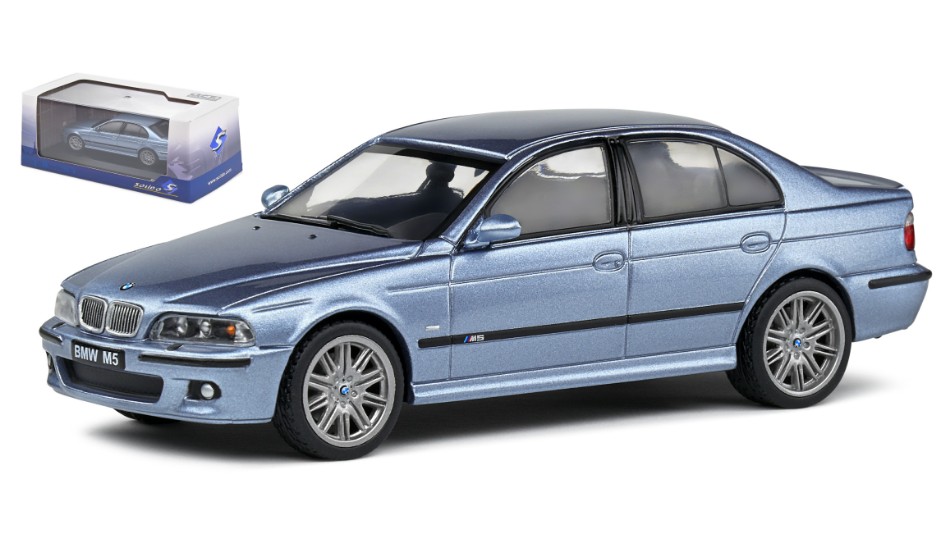 Modellino auto scala 1:43 Solido BMW M5 2003 BLUE diecast modellismo statico