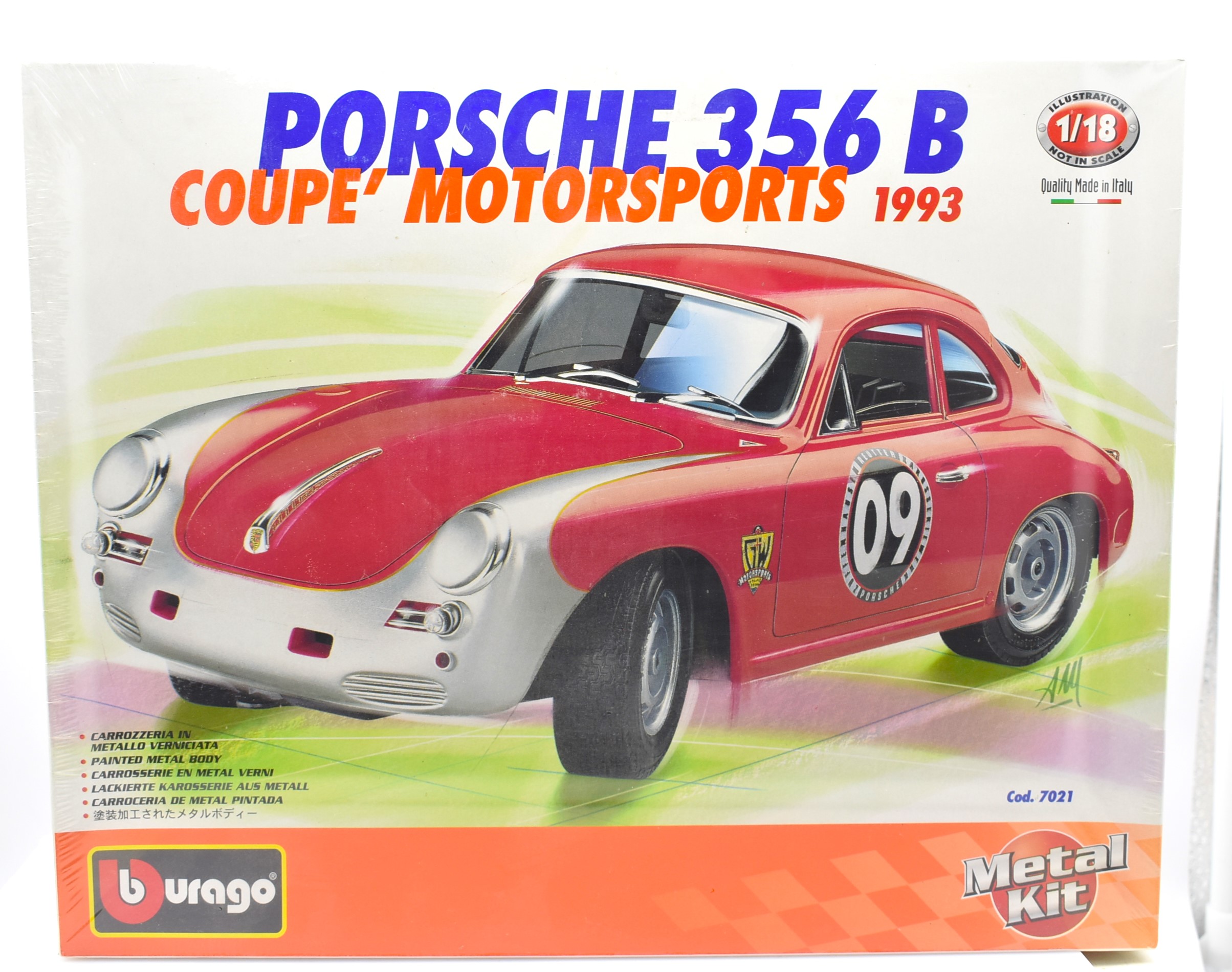 Modellino auto scala 1:18 Porsche 356 B Coupe model kit di montaggio BURAGO car