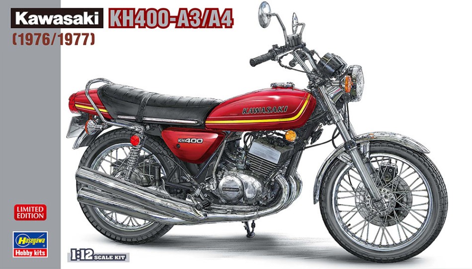 Miniature Kit de montage de moto pour vélo Hasegawa KAWASAKI KH400 A3A4