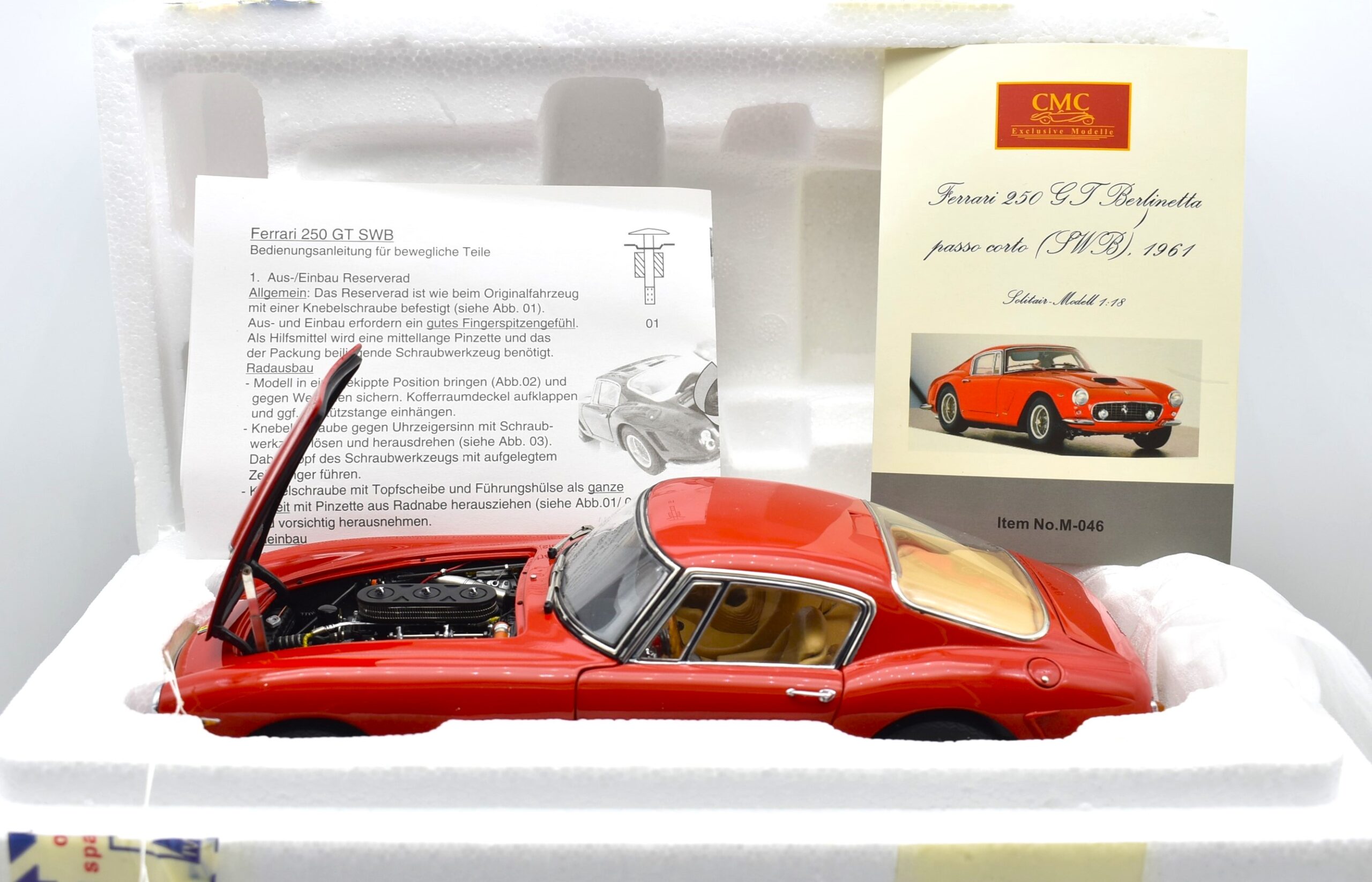 Miniature voiture auto 1:18 Ferrari 250 GT Berlinetta swb CMC modélisme diecast pression